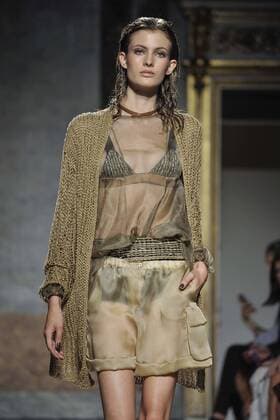 Milan Fashion Week, Women Spring Summer 2017. Les Copains catwalk Pictured: model  Copyright: xRiccardoxGiordanoxSickix