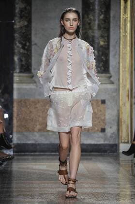 Milan Fashion Week, Women Spring Summer 2017. Les Copains catwalk Pictured: model  Copyright: xRiccardoxGiordanoxSickix