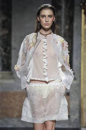 Milan Fashion Week, Women Spring Summer 2017. Les Copains catwalk Pictured: model  Copyright: xRiccardoxGiordanoxSickix