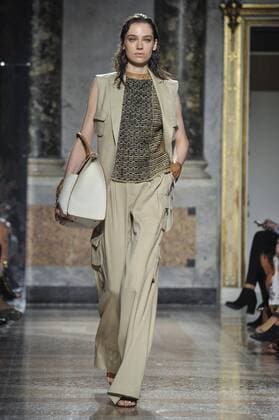 Milan Fashion Week, Women Spring Summer 2017. Les Copains catwalk Pictured: model  Copyright: xRiccardoxGiordanoxSickix