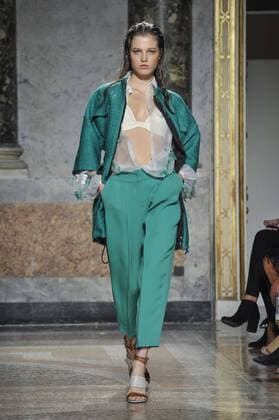 Milan Fashion Week, Women Spring Summer 2017. Les Copains catwalk Pictured: model  Copyright: xRiccardoxGiordanoxSickix