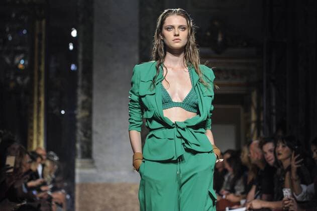 Milan Fashion Week, Women Spring Summer 2017. Les Copains catwalk Pictured: model  Copyright: xRiccardoxGiordanoxSickix