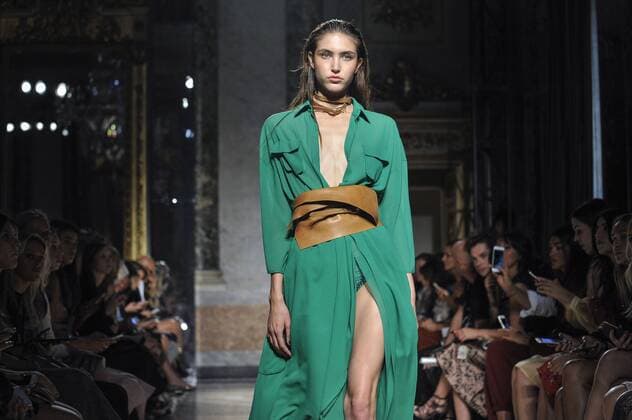 Milan Fashion Week, Women Spring Summer 2017. Les Copains catwalk Pictured: model  Copyright: xRiccardoxGiordanoxSickix