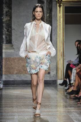Milan Fashion Week, Women Spring Summer 2017. Les Copains catwalk Pictured: model  Copyright: xRiccardoxGiordanoxSickix