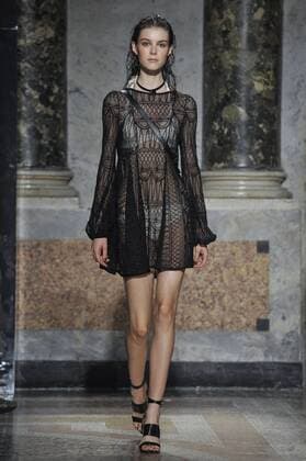 Milan Fashion Week, Women Spring Summer 2017. Les Copains catwalk Pictured: model  Copyright: xRiccardoxGiordanoxSickix