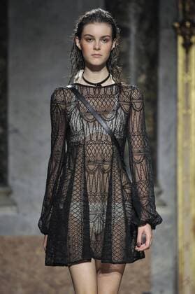 Milan Fashion Week, Women Spring Summer 2017. Les Copains catwalk Pictured: model  Copyright: xRiccardoxGiordanoxSickix
