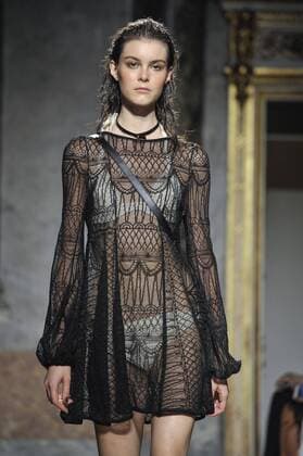 Milan Fashion Week, Women Spring Summer 2017. Les Copains catwalk Pictured: model  Copyright: xRiccardoxGiordanoxSickix