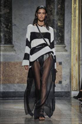 Milan Fashion Week, Women Spring Summer 2017. Les Copains catwalk Pictured: model  Copyright: xRiccardoxGiordanoxSickix