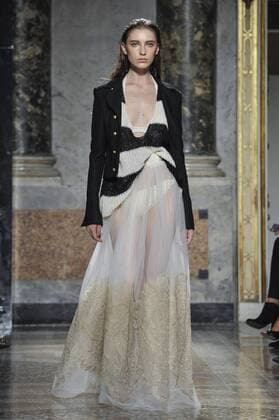 Milan Fashion Week, Women Spring Summer 2017. Les Copains catwalk Pictured: model  Copyright: xRiccardoxGiordanoxSickix