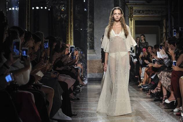 Milan Fashion Week, Women Spring Summer 2017. Les Copains catwalk Pictured: model  Copyright: xRiccardoxGiordanoxSickix