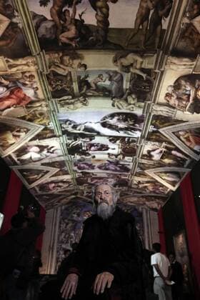View of a reproduction of the Sistine Chapel ceiling by Italian artist Miguel Angel during the exhibition Miguel Angel. The Divine at Gallery of Arts by Municipal Palace in Puebla, Mexico, 22 September 2016. Exhibition Miguel Angel. The Divine !ACHTUNG: NUR REDAKTIONELLE NUTZUNG!  PBA01 20160923-636101993321216034