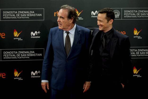 September 22, 2016 - San Sebastian, Spain - Actor Joseph Gordon Levit and Oliver Stone attends SnowdenÃ‚Â premiere during 64th San Sebastian International Film Festival at Maria Cristina Hostel on September 22, 2016 in San Sebastian, Spain. San Sebastian Spain  - ZUMAn230