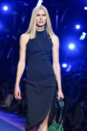 Milan Fashion Week, Women Spring Summer 2017. VERSACE catwalk Pictured: model  Copyright: xRiccardoxGiordanoxSickix