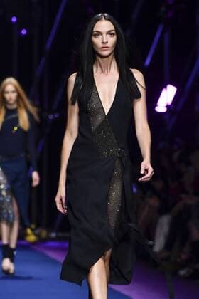 Milan Fashion Week, Women Spring Summer 2017. VERSACE catwalk Pictured: model  Copyright: xRiccardoxGiordanoxSickix
