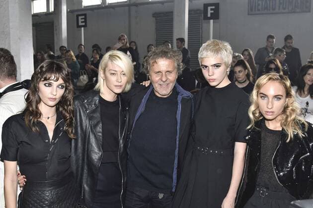 Milan Fashion Week, Women Spring Summer 2017. DIESEL BLACK GOLD front row Pictured: Renzo Rosso Julia Cumming  Copyright: xRiccardoxGiordanoxSickix