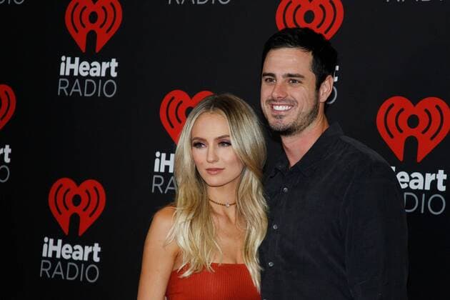 Reality tv stars Lauren Bushnell and Ben Higgins arrive for the iHeartRadio Music Festival at the T-Mobile Arena in Las Vegas, Nevada on September 23, 2016.  LVP2016092330 JAMESxATOA