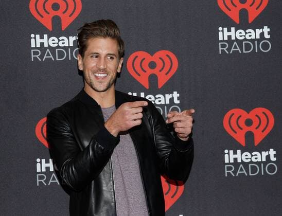 Reality Tv star Jordan Rodgers arrives for the iHeartRadio Music Festival at the T-Mobile Arena in Las Vegas, Nevada on September 23, 2016.  LVP2016092347 JAMESxATOA