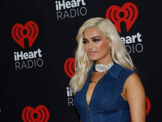 Singer Bebe Rexha arrives for the iHeartRadio Music Festival at the T-Mobile Arena in Las Vegas, Nevada on September 23, 2016.  LVP20160923113 JAMESxATOA