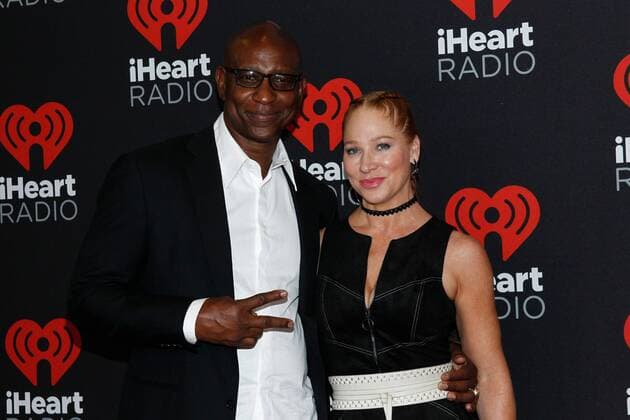 NFL legend Eric Dickerson and his wife Penny Sutton arrive for the iHeartRadio Music Festival at the T-Mobile Arena in Las Vegas, Nevada on September 23, 2016.  LVP20160923125 JAMESxATOA