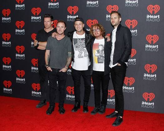 Pop band OneRepublic arrives for the iHeartRadio Music Festival at the T-Mobile Arena in Las Vegas, Nevada on September 23, 2016.  LVP2016092365 JAMESxATOA