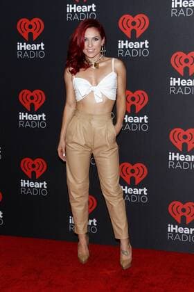 Dancer Sharna Burgess arrives for the iHeartRadio Music Festival at the T-Mobile Arena in Las Vegas, Nevada on September 23, 2016.  LVP20160923120 JAMESxATOA