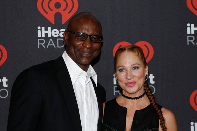 NFL legend Eric Dickerson and his wife Penny Sutton arrive for the iHeartRadio Music Festival at the T-Mobile Arena in Las Vegas, Nevada on September 23, 2016.  LVP20160923126 JAMESxATOA