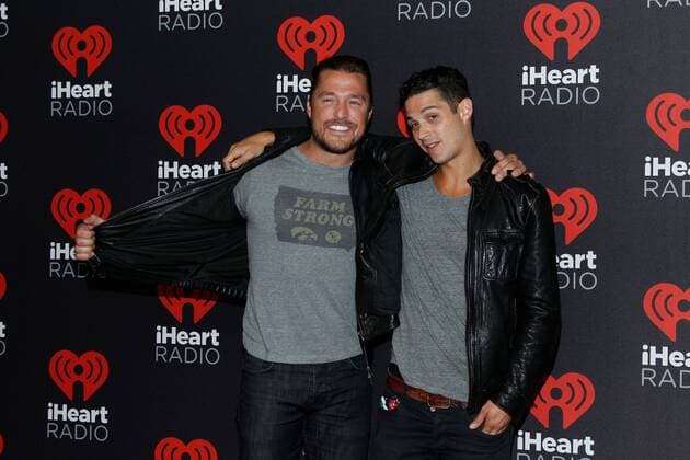 Reality Tv stars Chris Soules and Wells Adams arrive for the iHeartRadio Music Festival at the T-Mobile Arena in Las Vegas, Nevada on September 23, 2016.  LVP20160923109 JAMESxATOA