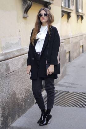 Camilla Cerquoni posing outside the Blumarine Runway Show During The Milan Fashion Week Spring Summer 2017  Copyright: xPaoloxDilettox