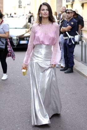 Anna Safroncik posing outside the Blumarine Runway Show During The Milan Fashion Week Spring Summer 2017  Copyright: xPaoloxDilettox