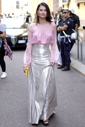 Anna Safroncik posing outside the Blumarine Runway Show During The Milan Fashion Week Spring Summer 2017  Copyright: xPaoloxDilettox