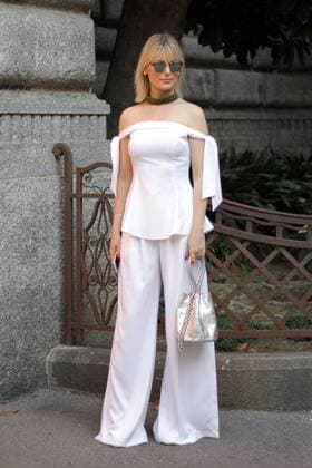 Tay Borges posing outside the Blumarine Runway Show During The Milan Fashion Week Spring Summer 2017  Copyright: xPaoloxDilettox