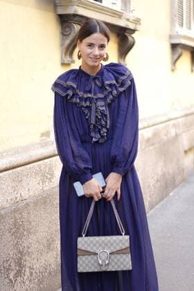 Zina Charkoplia posing outside the Blumarine Runway Show During The Milan Fashion Week Spring Summer 2017  Copyright: xPaoloxDilettox