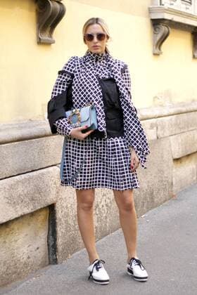 Camila Carril posing outside the Blumarine Runway Show During The Milan Fashion Week Spring Summer 2017  Copyright: xPaoloxDilettox