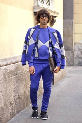 Manos Samartzis posing outside the Blumarine Runway Show During The Milan Fashion Week Spring Summer 2017  Copyright: xPaoloxDilettox