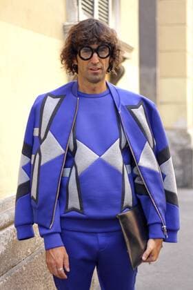 Manos Samartzis posing outside the Blumarine Runway Show During The Milan Fashion Week Spring Summer 2017  Copyright: xPaoloxDilettox