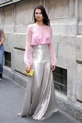 Anna Safroncik posing outside the Blumarine Runway Show During The Milan Fashion Week Spring Summer 2017  Copyright: xPaoloxDilettox