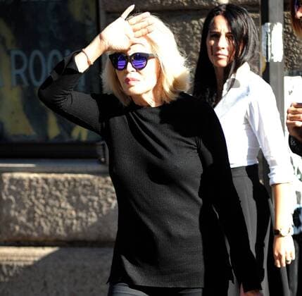 Milan, Amanda Lear in the center for fashion shows Amanda Lear arrives downtown to attend the fashion shows, in the company of a mysterious boy. Here they are walking along Via Montenapoleone.  Copyright: xMimmoxCarrierox
