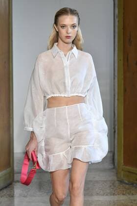 Milan Fashion Week, Women Spring Summer 2017. Milano, Moda Donna, Primavera Estate 2017. BLUGIRL catwalk Pictured: model  Copyright: xRiccardoxGiordanoxSickix