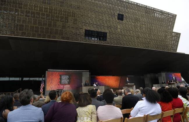September 24, 2016 - Washington, District of Columbia, United States of America - United States President Barack Obama speaks at the opening ceremony of the Smithsonian National Museum of African American History and Culture on September 24, 2016 in Washington, DC. The museum is opening thirteen years after Congress and President George W. Bush authorized its construction. .Credit: Pool via CNP Washington United States of America - ZUMAs152