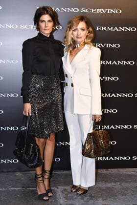 Milan Fashion Week, Women Spring Summer 2017. Milano, Moda Donna, Primavera Estate 2017. ERMANNO SCERVINO front row Pictured: Valeria Solarino Carolina Crescentini  Copyright: xRiccardoxGiordanoxSickix