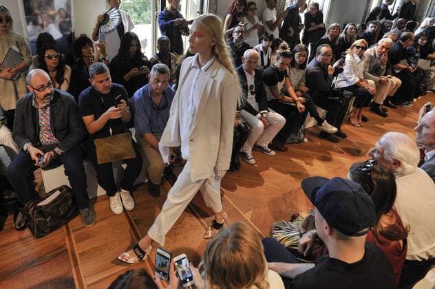 Italy: Milan Fashion Week Cividini show A model walks the runway at the Cividini Show. Alternative Views for Cividini during Milan Fashion week Spring Summer 2017.  GaetanoxPiazzolla