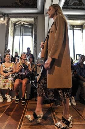 Italy: Milan Fashion Week Cividini show A model walks the runway at the Cividini Show. Alternative Views for Cividini during Milan Fashion week Spring Summer 2017.  GaetanoxPiazzolla