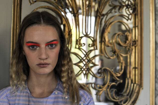 Italy: Milan Fashion Week Cividini Backstage A model is seen backstage ahead of the Cividini show Milan Fashion week Spring Summer 2017.  GaetanoxPiazzolla