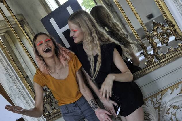 Italy: Milan Fashion Week Cividini Backstage Models are seen backstage ahead of the Cividini show Milan Fashion week Spring Summer 2017.  GaetanoxPiazzolla