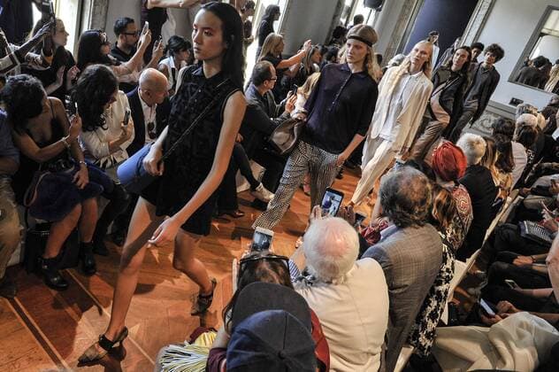 Italy: Milan Fashion Week Cividini show Models walk the runway at the Cividini Show. Alternative Views for Cividini during Milan Fashion week Spring Summer 2017.  GaetanoxPiazzolla