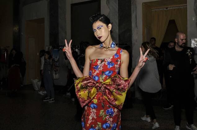 Italy: Milan Fashion Week Lietmotiv Backstage A model is seen backstage ahead of the Leitmotiv Show. Models for Lietmotiv during Milan Fashion week Spring Summer 2017.  GaetanoxPiazzolla