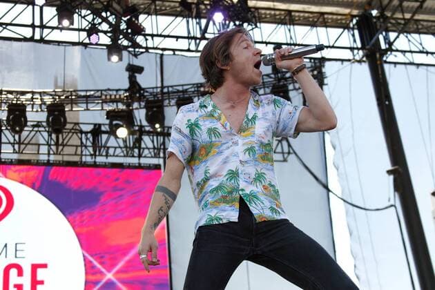 Matt Shultz of Cage the Elephant performs onstage at the iHeartRadio Daytime Village Concerts in Las Vegas, Nevada on September 24, 2016.  LVP2016092433 JAMESxATOA