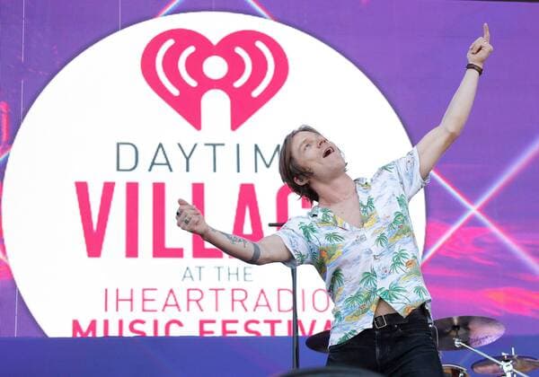 Matt Shultz of Cage the Elephant performs onstage at the iHeartRadio Daytime Village Concerts in Las Vegas, Nevada on September 24, 2016.  LVP2016092436 JAMESxATOA