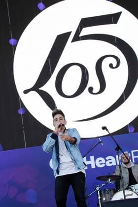 Juan Pablo Casillas of Los 5 performs onstage at the iHeartRadio Daytime Village Concerts in Las Vegas, Nevada on September 24, 2016.  LVP2016092401 JAMESxATOA
