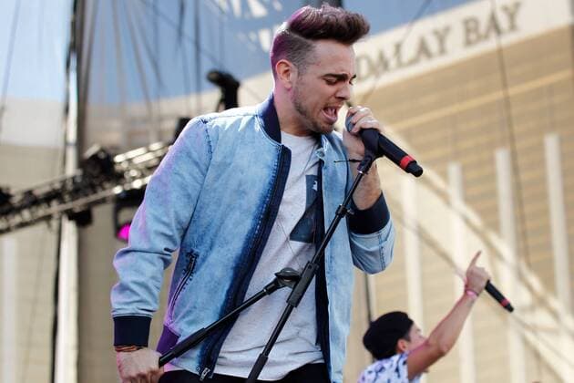 Juan Pablo Casillas of Los 5 performs onstage at the iHeartRadio Daytime Village Concerts in Las Vegas, Nevada on September 24, 2016.  LVP2016092403 JAMESxATOA